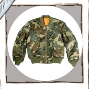 [#1016] Military Inspired Flight Bomber Jacket Coat| Camo Green | US 20